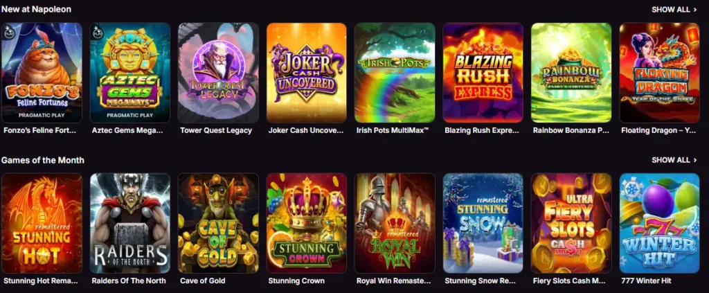 slot machine di Napoleon Casino