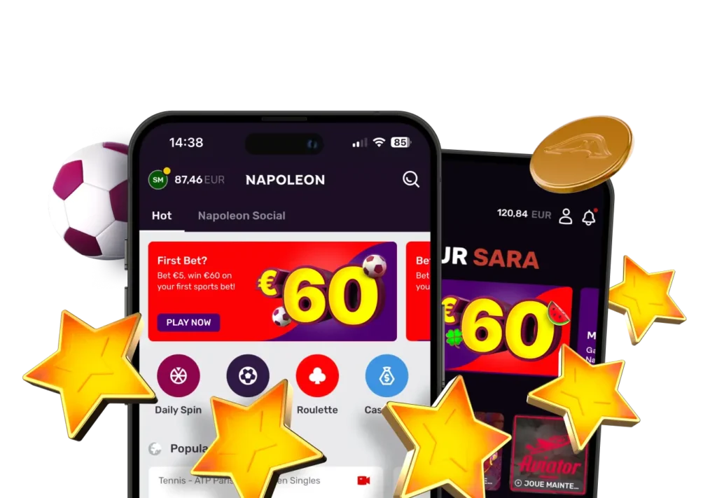 mobile e applicazione di Napoleon Casino